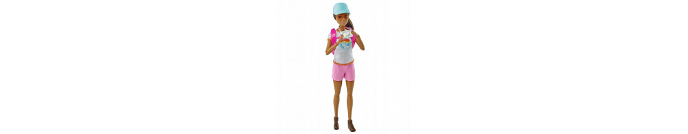 Barbie Lalka Podróżniczka z pieskiem + akcesoria