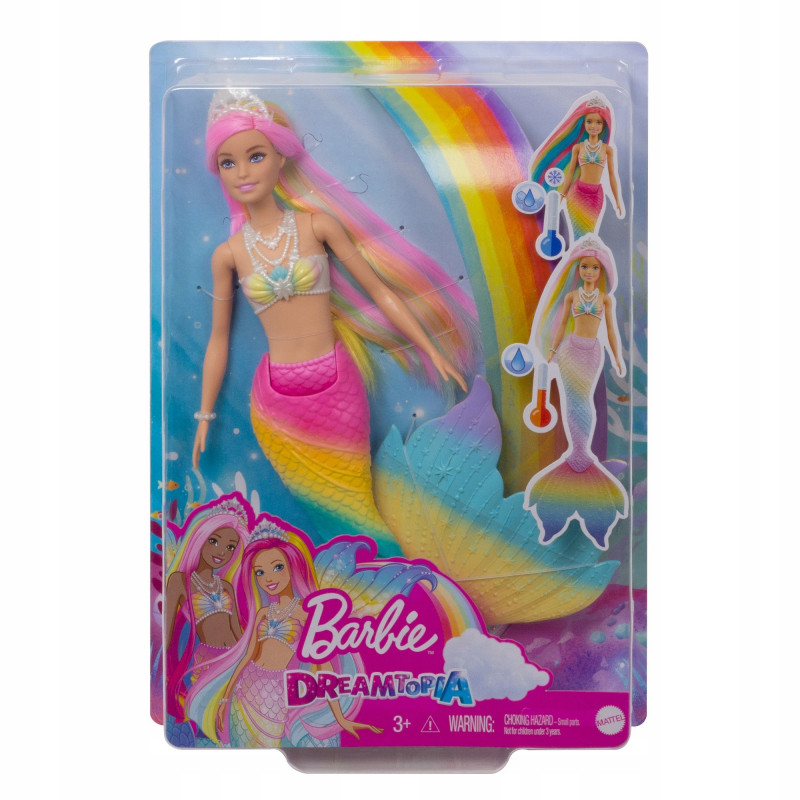 Barbie Lalka Syrenka tęczowa GTF89