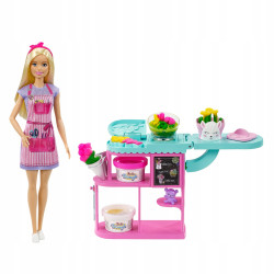 Barbie Zestaw Kwiaciarnia Lalka + Akcesoria GTN58