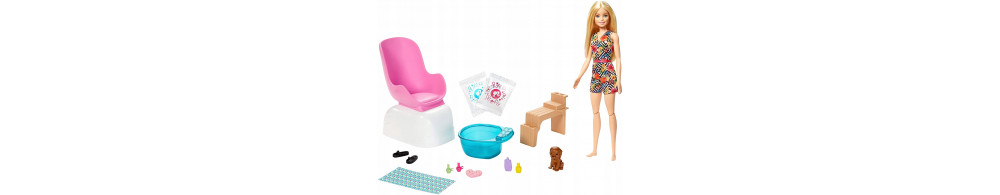 Barbie Mani-Pedi Spa Zestaw Lalka Akcesoria GHN07