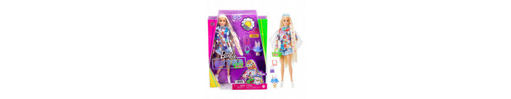 Barbie Extra Lalka Komplet w kwiatki Blond włosy