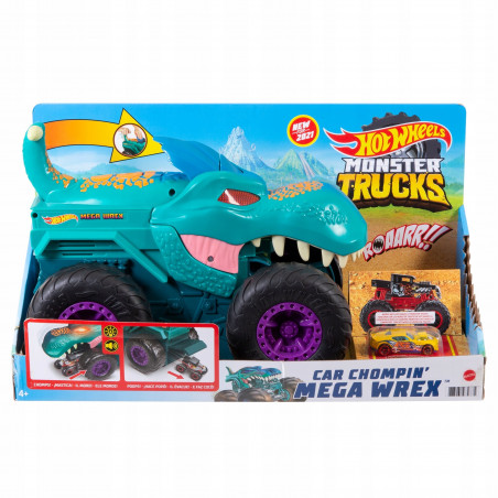 HOT WHEELS MONSTER TRUCK POŻERACZ AUT MEGA WREX
