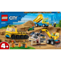 LEGO City Ciężarówki i dźwig z kulą wyburzeń 60391