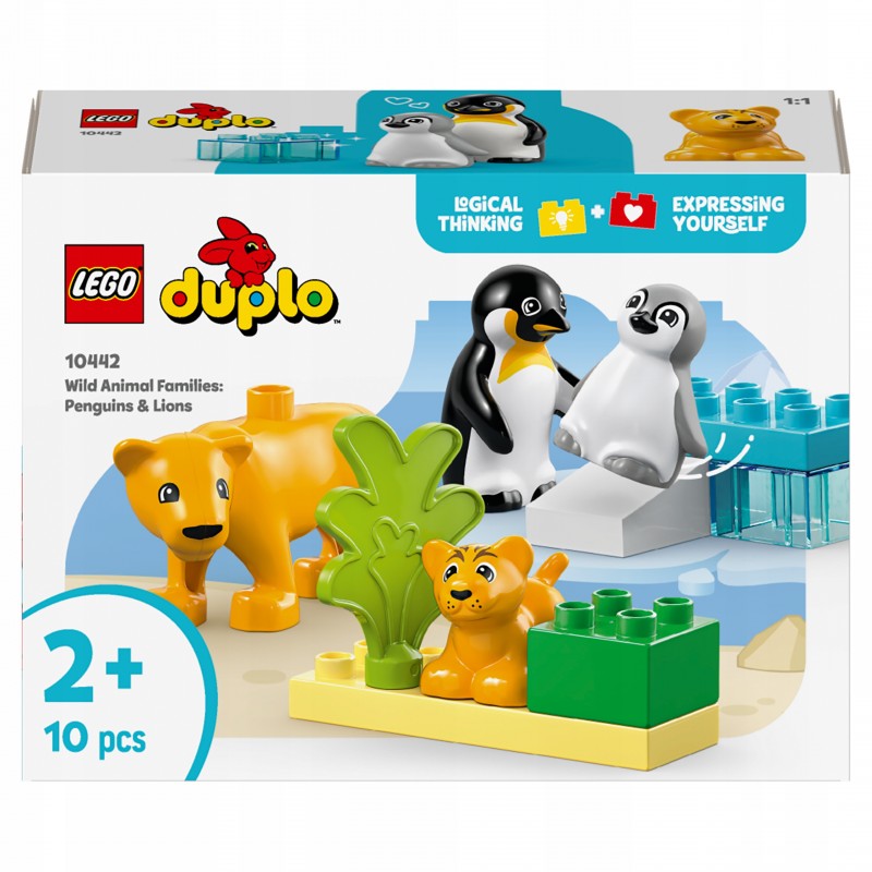 LEGO DUPLO Rodziny dzikich zwierząt: pingwiny i lwy 10442