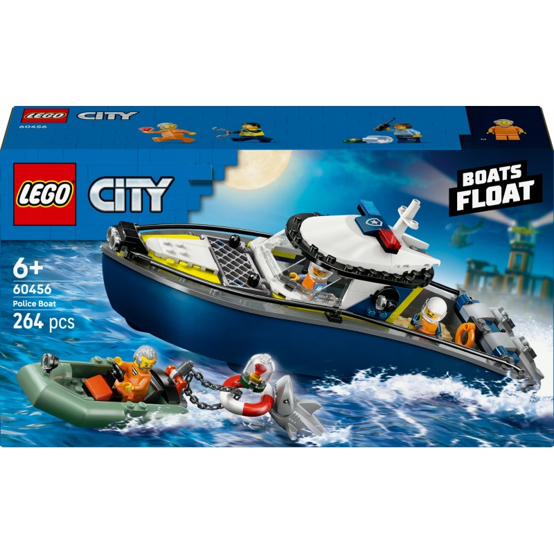 LEGO City Pościg łodzią policyjną, zabawka dla dzieci 60456