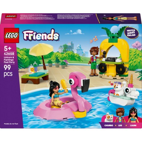 LEGO Friends Impreza na basenie z jednorożcem i flamingiem 42658