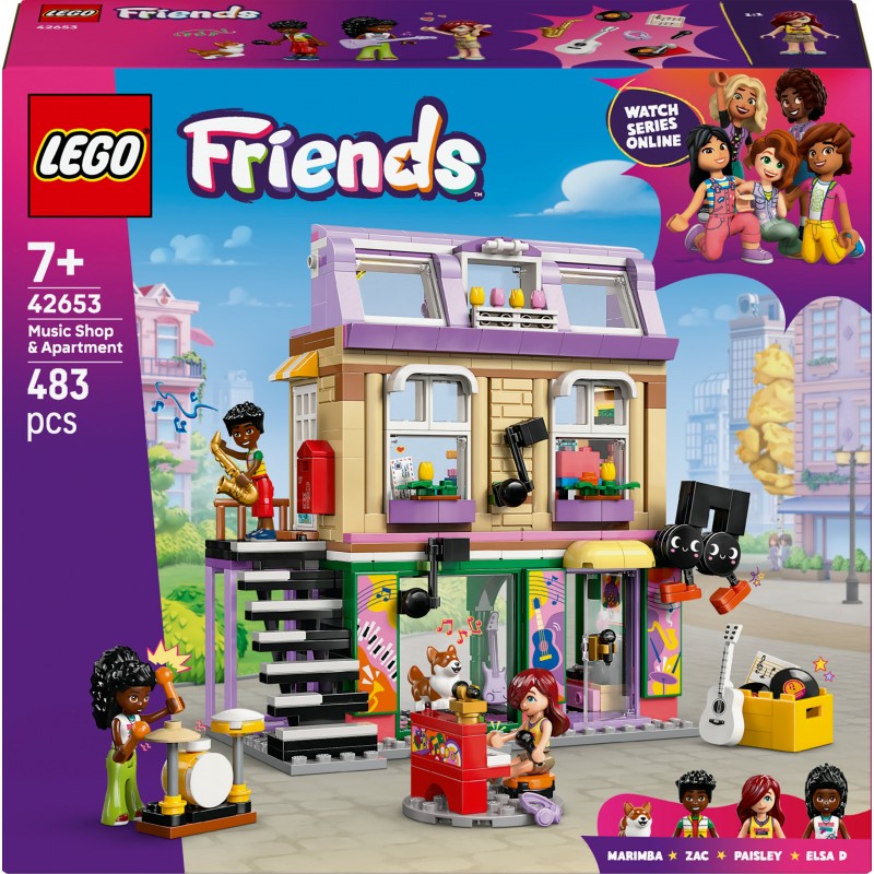 LEGO Friends Sklep muzyczny i mieszkanie dla dzieci 42653