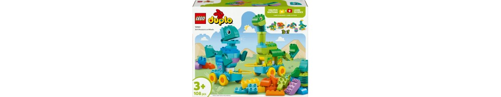 LEGO DUPLO Town 3 w 1 Dinozaury na kółkach 10451