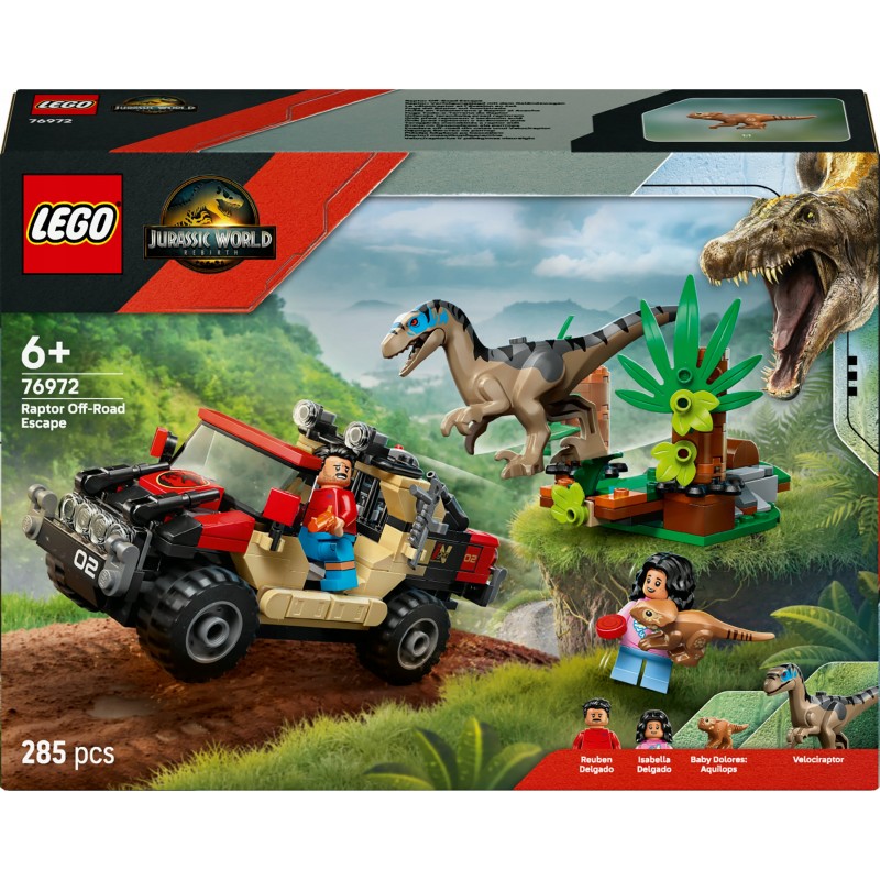 LEGO Jurassic World Ucieczka terenówką przed raptorem 76972
