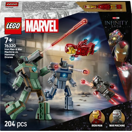 LEGO Marvel Iron Man i War Machine kontra drony Hammera 76320