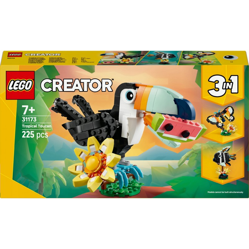 LEGO Creator 3 w 1 Dzikie zwierzęta: Tropikalny tukan 31173