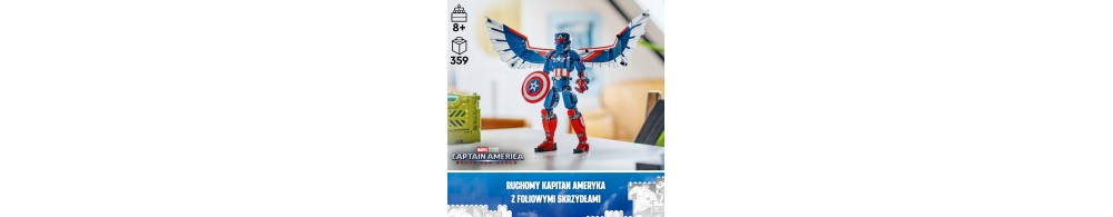 LEGO Marvel Figurka nowego Kapitana Ameryki do zbudowania 76296