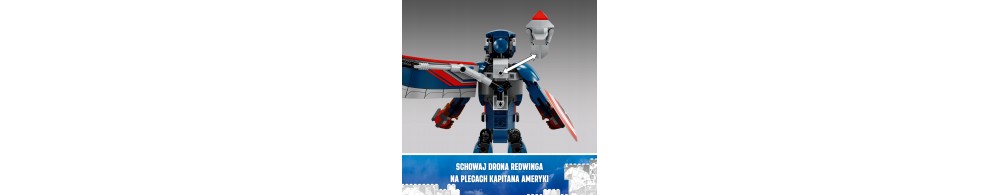 LEGO Marvel Figurka nowego Kapitana Ameryki do zbudowania 76296
