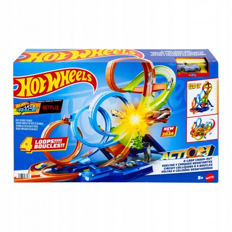 Hot Wheels Action Poczwórna pętla kraks Zestaw HXR70
