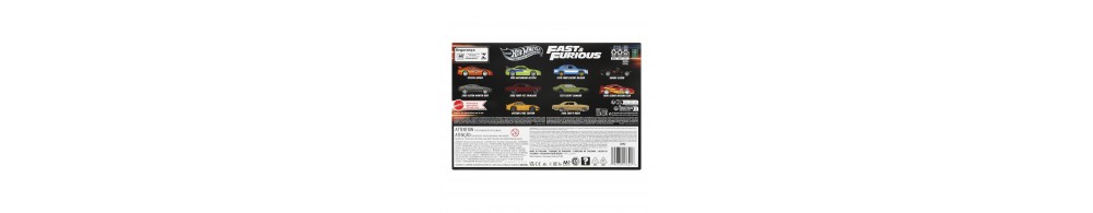 Hot Wheels Fast & Furious Szybcy i wściekli Samochodziki 10-pak JCT92