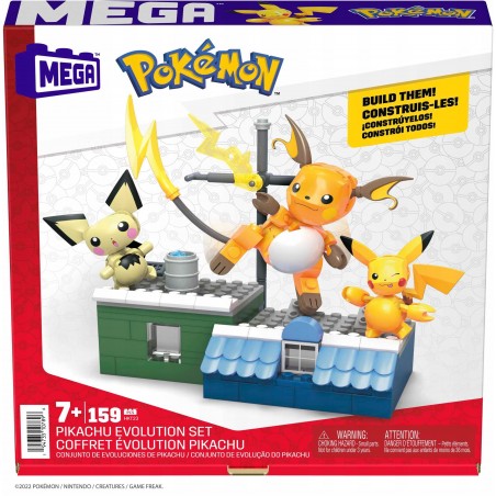 Mega Construx Pokémon Ewolucja Pikachu Zestaw klocków HKT23
