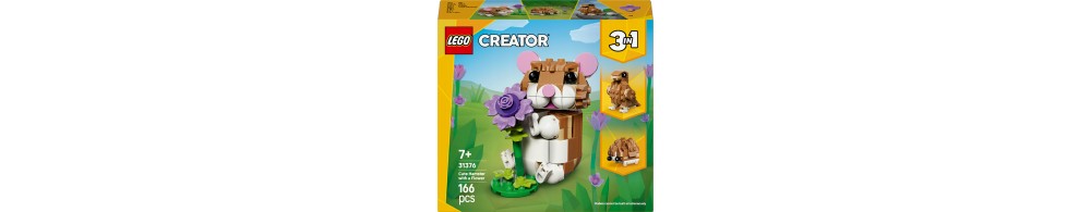 LEGO Creator 3 w 1 Uroczy chomik z kwiatkiem 31376