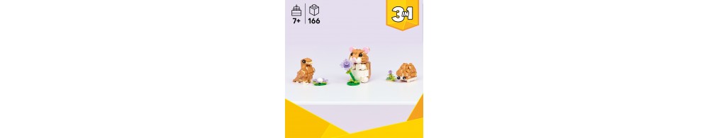 LEGO Creator 3 w 1 Uroczy chomik z kwiatkiem 31376