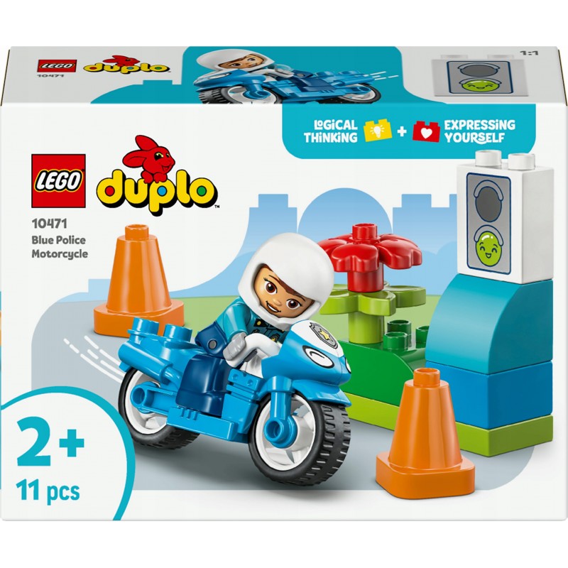LEGO DUPLO Niebieski motocykl policyjny dla dzieci 10471