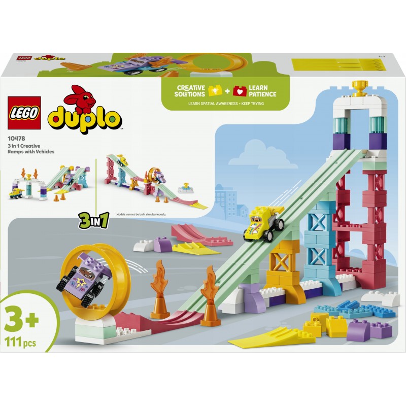 LEGO DUPLO Kreatywne rampy 3 w 1 z pojazdami 10478