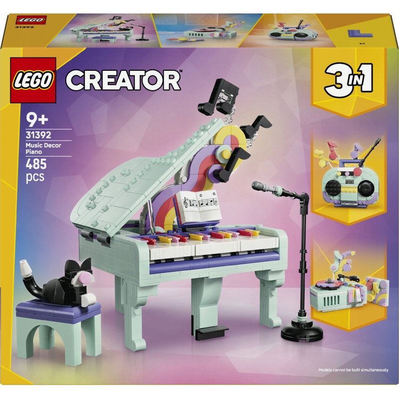 LEGO Creator 3 w 1 Dekoracyjny fortepian z kotem 31392
