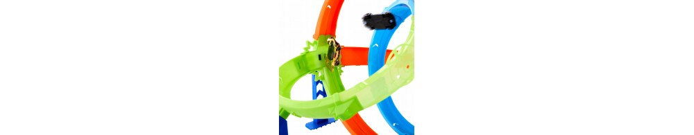 Hot Wheels Stunt Tracks Tor wyścigowy Rajdowy cyklon Zestaw JHK73