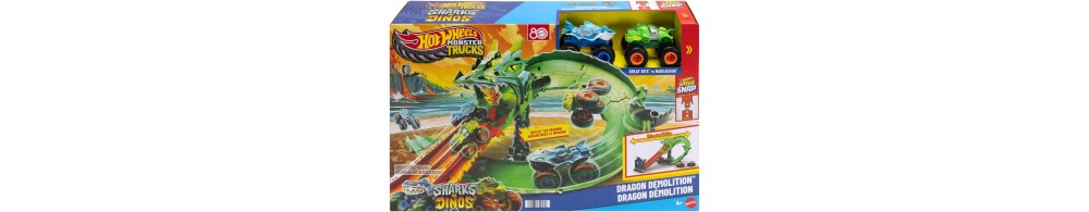 Hot Wheels Monster Trucks Rekiny vs Dinozaury Smoczy wyścig JGB06