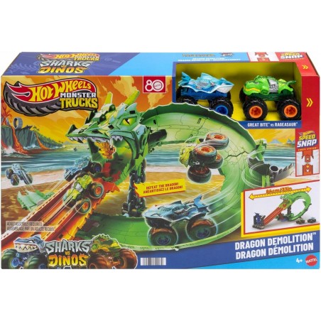 Hot Wheels Monster Trucks Rekiny vs Dinozaury Smoczy wyścig JGB06