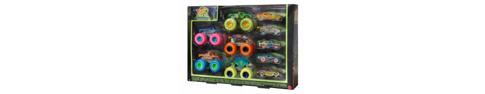 Hot Wheels Monster Trucks Pojazdy świecące w ciemności Zestaw HCB57