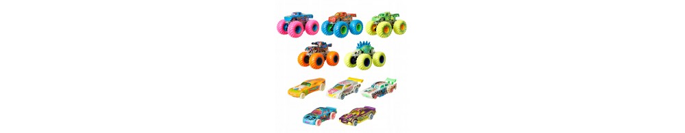 Hot Wheels Monster Trucks Pojazdy świecące w ciemności Zestaw HCB57
