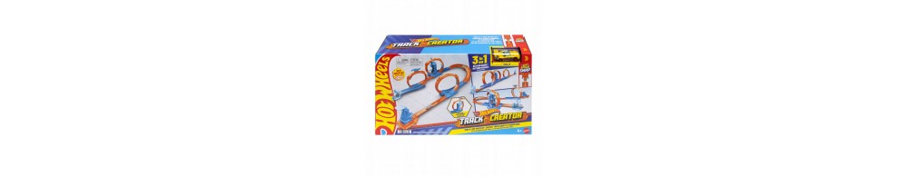 Hot Wheels Track Creator Tor wyścigowy Trzy pętle + autko JDW39