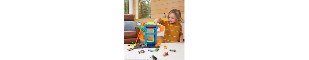 Hot Wheels City Myjnia Odjazdowe zakręty Zestaw z 1 samochodzikiem HTN80