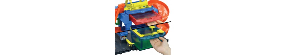 Hot Wheels City Myjnia Odjazdowe zakręty Zestaw z 1 samochodzikiem HTN80