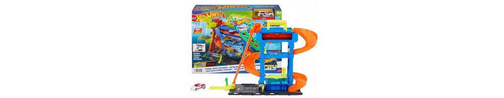 Hot Wheels City Myjnia Odjazdowe zakręty Zestaw z 1 samochodzikiem HTN80
