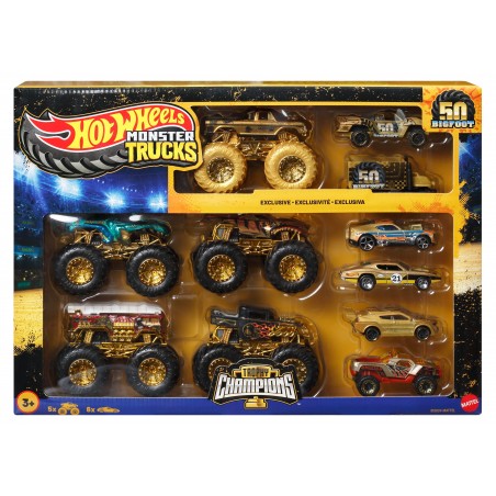 Hot Wheels Monster Trucks Bigfoot 50 rocznica Zestaw Trophy Champions JDW07