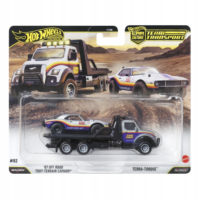 Hot Wheels Premium Team Transport '67 OFF ROAD Camaro & Terra Torque JHX93