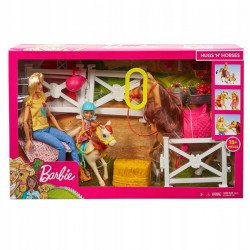 Barbie Stadnina koni zestaw 2 lalki 2 konie FXH15