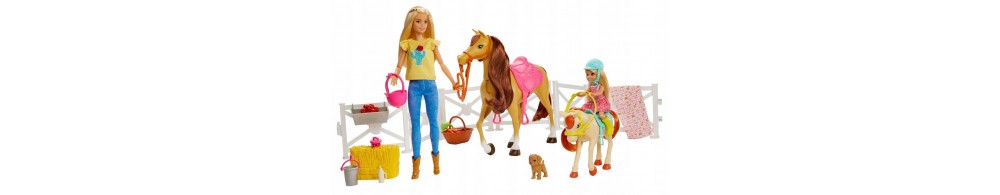 Barbie Stadnina koni zestaw 2 lalki 2 konie FXH15