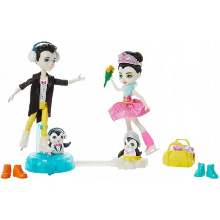 Enchantimals, Taniec na lodzie Zestaw do zabawy + Lalki Patterson i Prena Penguin, Zwierzątka i Akcesoria GJX49