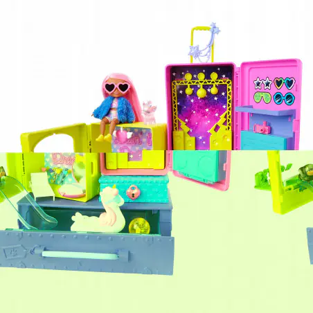 BARBIE EXTRA ZESTAW MAŁA LALKA + ZWIERZĄTKA HDY91