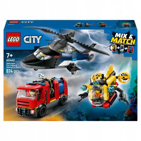 LEGO City Zestaw z helikopterem, wozem strażackim i łodzią podwodną 60462