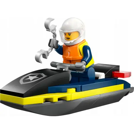 Przemierzaj fale podczas rejsu patrolowego Policyjnym skuterem wodnym LEGO® City.